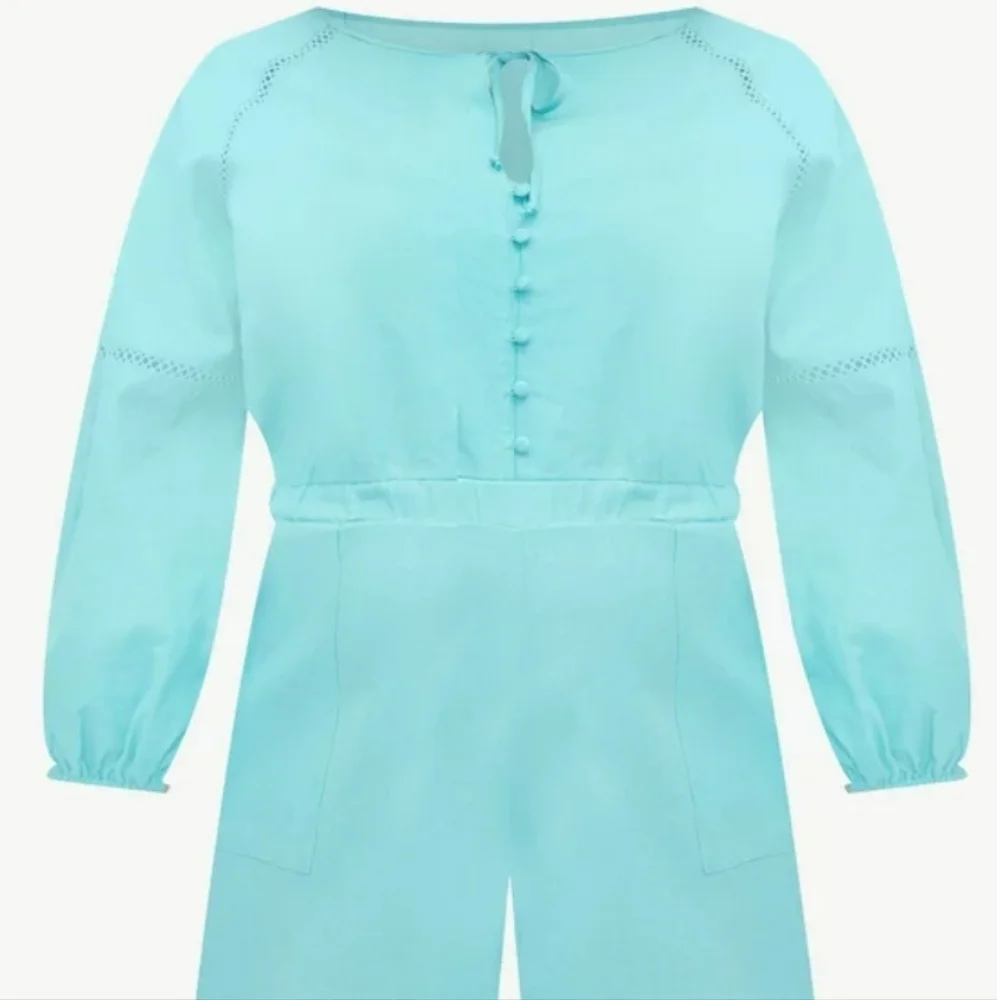 Eloquii Elements women's romper blue jumpsuit NWT size 18